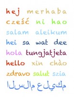 Hej skrivet på klassernas olika språk